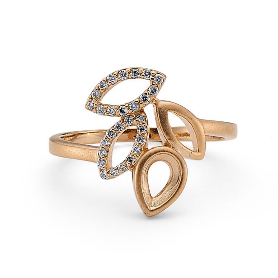 Beyaz pırlantalı dört yaprak yüzük-2