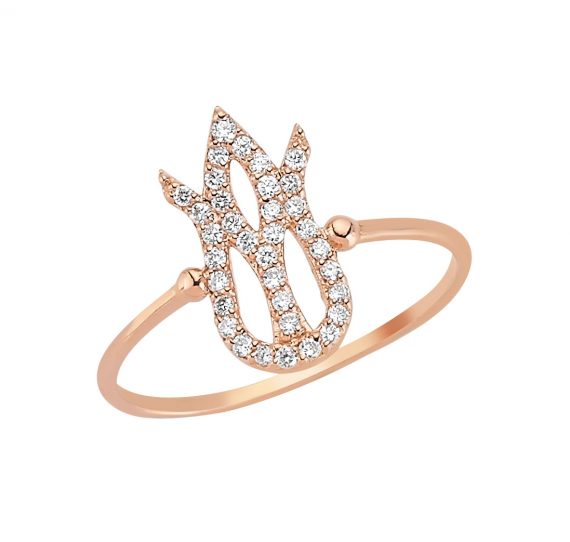 Beyaz pırlantalı lale yüzük-3