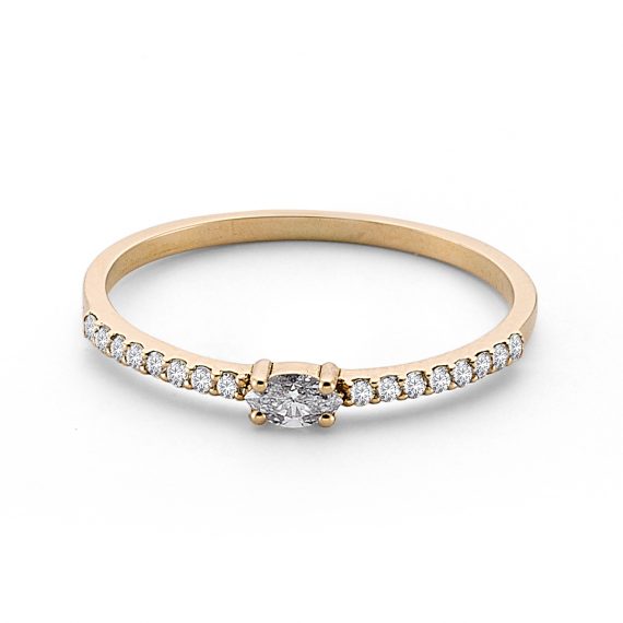 Tek sıra beyaz pırlanta ortası marquise pırlantalı yüzük-2